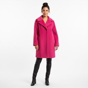 RARE Lilli Ann Paris Vintage Womens Stamement Coat Size Lg 1950s Mohair Fuscia